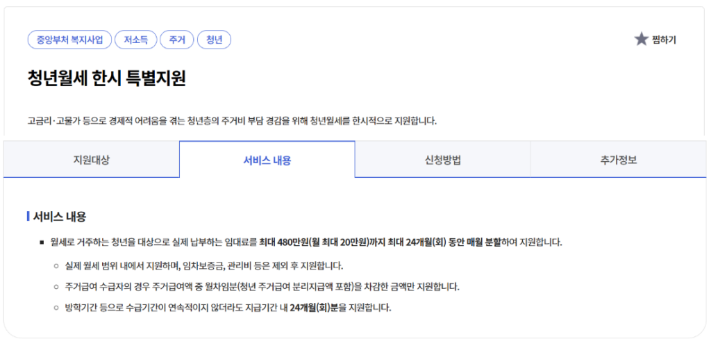 청년월세 지원 정책 안내 이미지